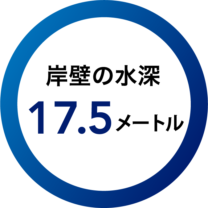 岸壁の水深17.5メートル